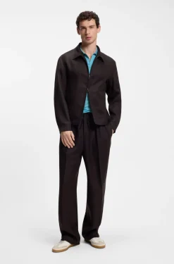BOSS BY BECKHAM Strick-Polo aus Schurwolle