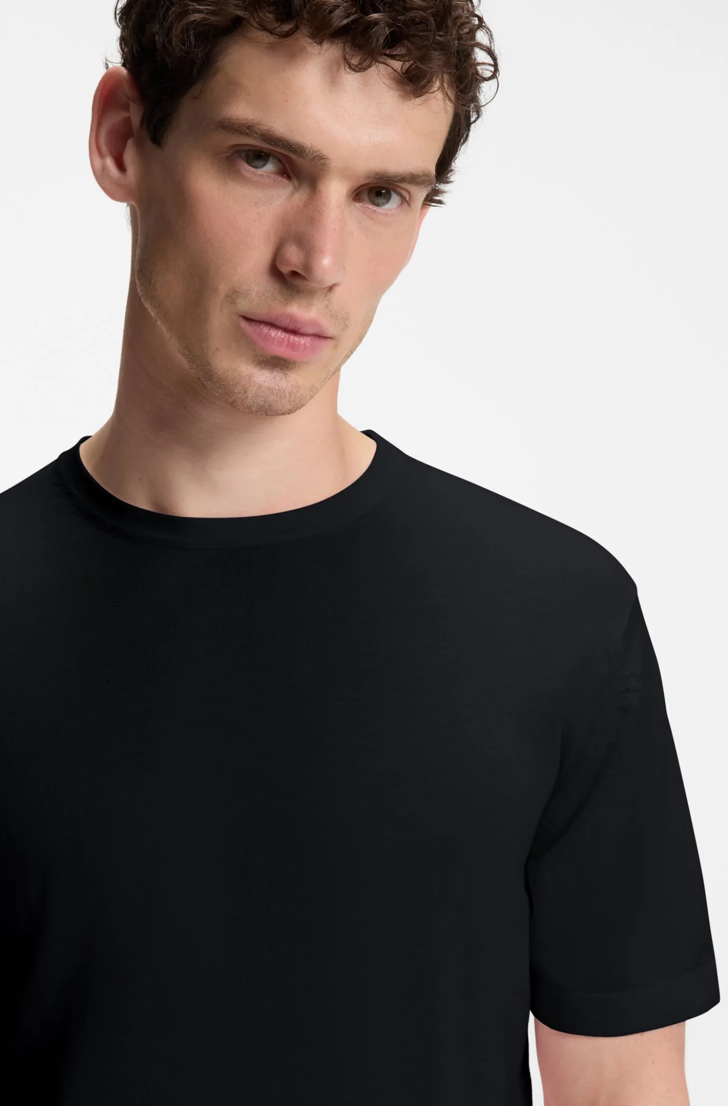 BOSS BY BECKHAM Strick-T-Shirt aus Schurwolle
