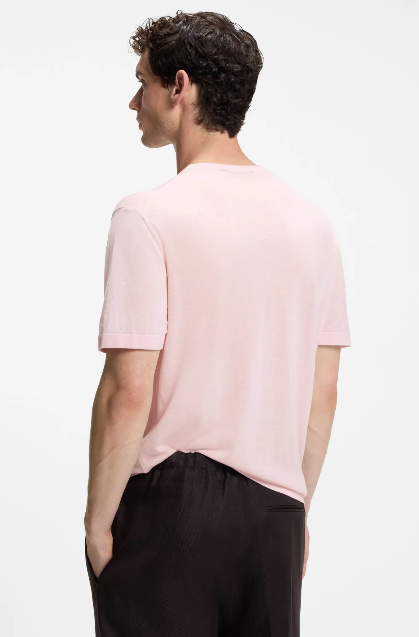 BOSS BY BECKHAM Strick-T-Shirt aus Schurwolle