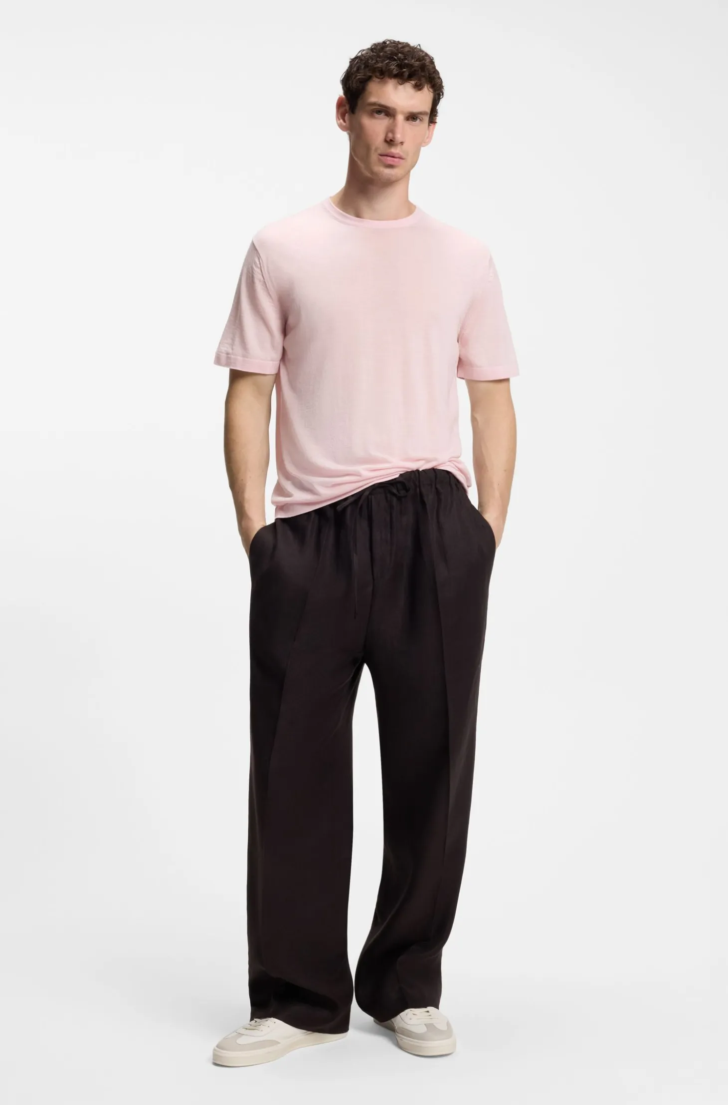 BOSS BY BECKHAM Strick-T-Shirt aus Schurwolle