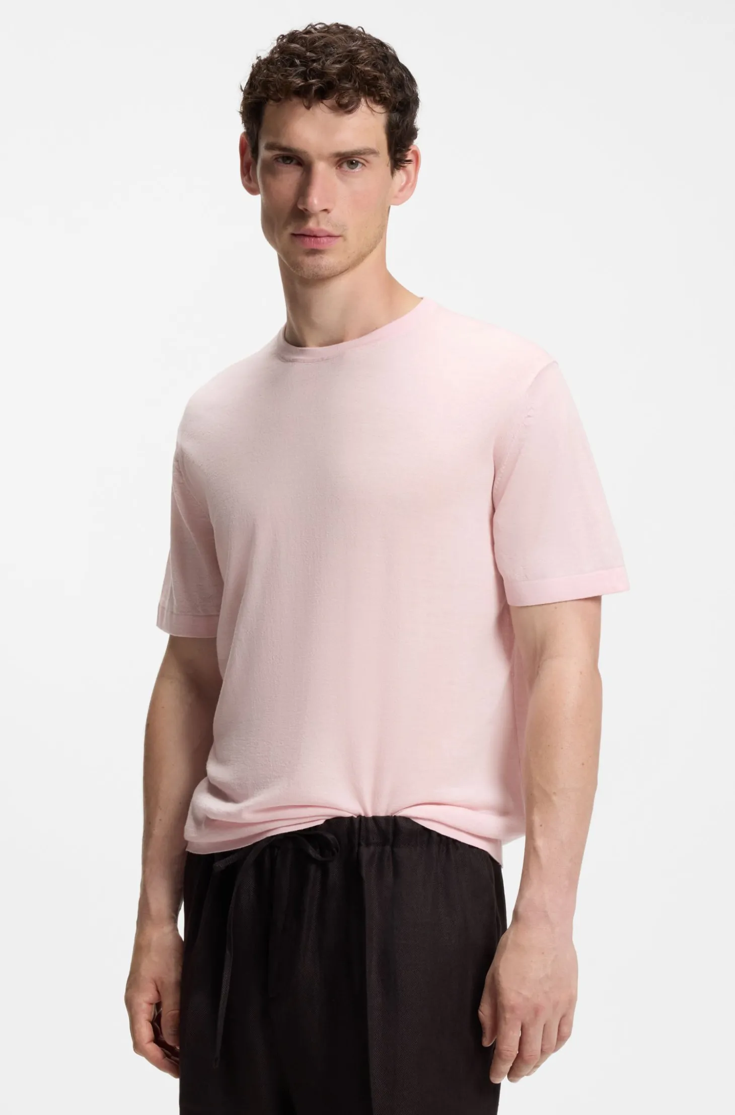 BOSS BY BECKHAM Strick-T-Shirt aus Schurwolle