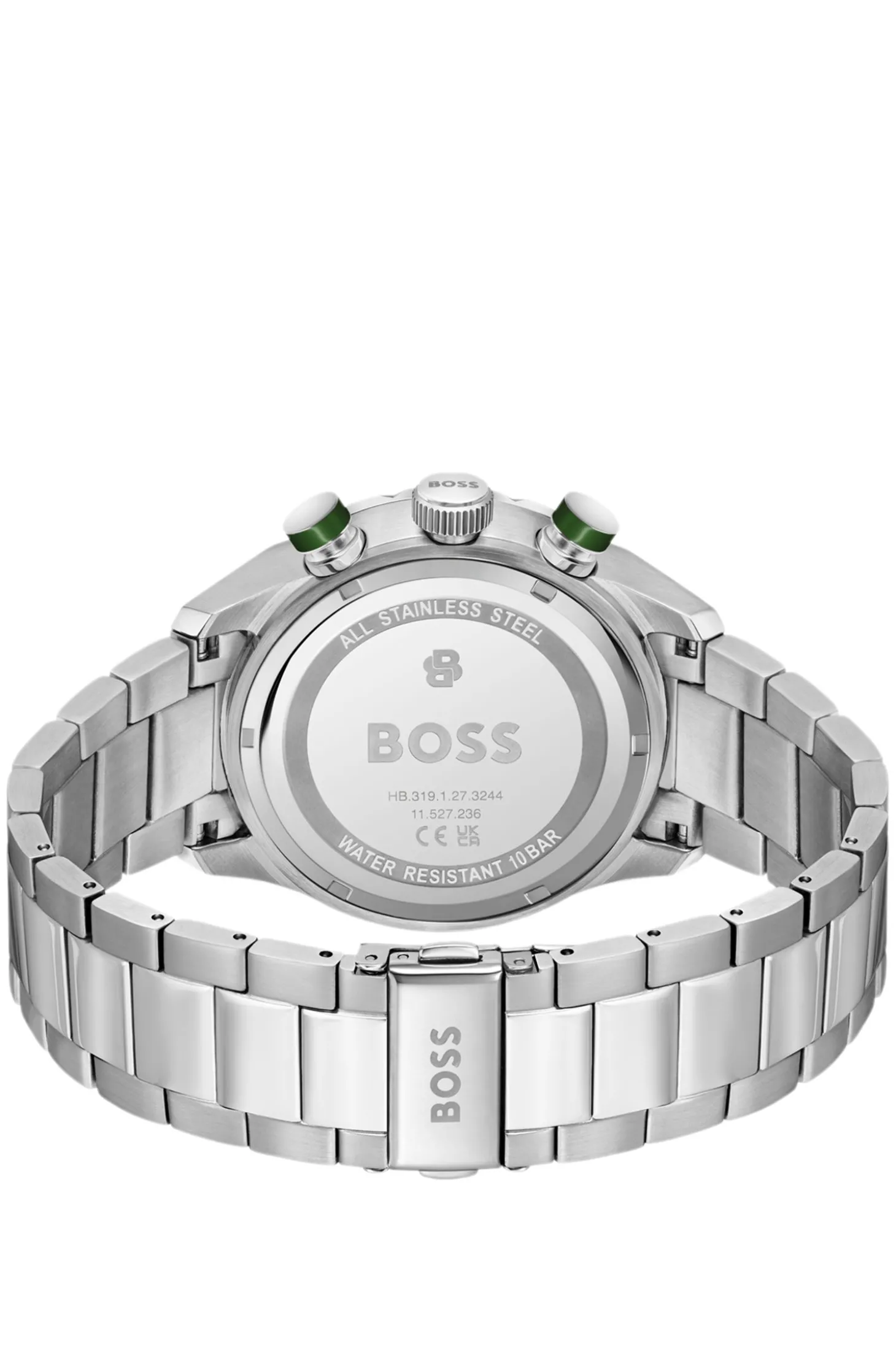 BOSS Chronomatix Uhr aus Edelstahl mit strukturiertem Monogramm-Zifferblatt