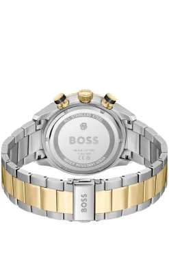 BOSS Chronomatix zweifarbige Uhr mit Monogramm-Struktur auf dem Zifferblatt