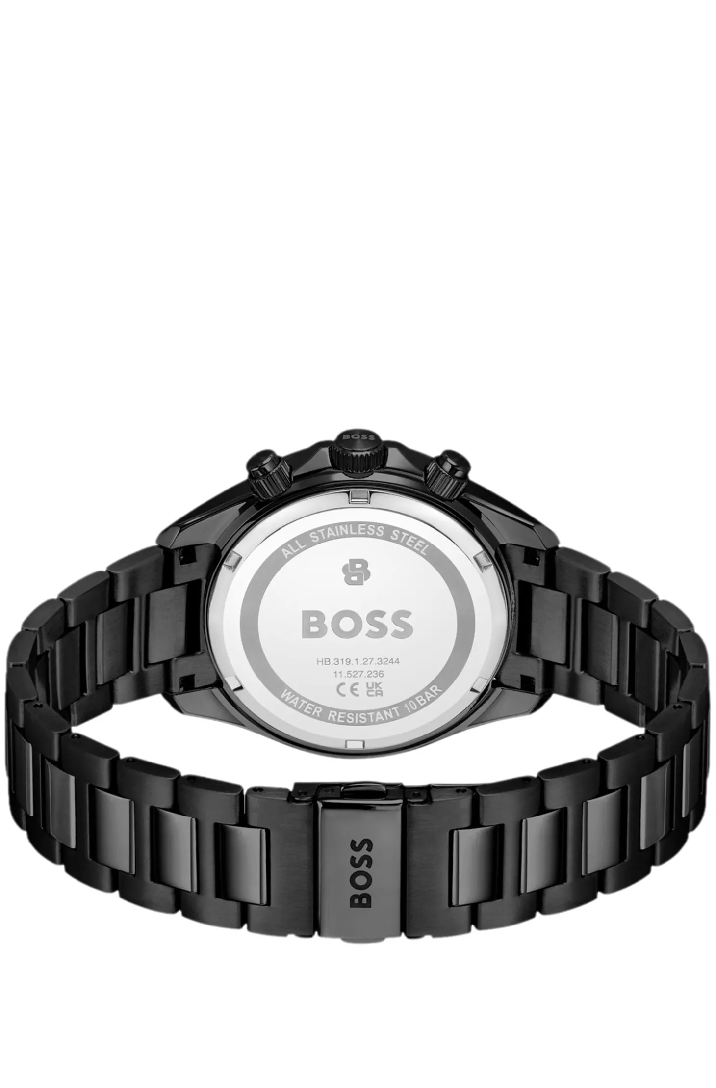 BOSSLETIC schwarz beschichtete Uhr mit blauem Zifferblatt