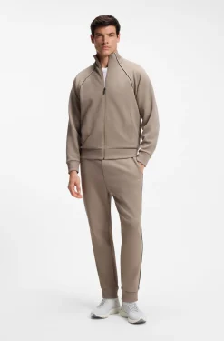 BOSS-MOTION Sneakers aus Strick mit Leder-Details