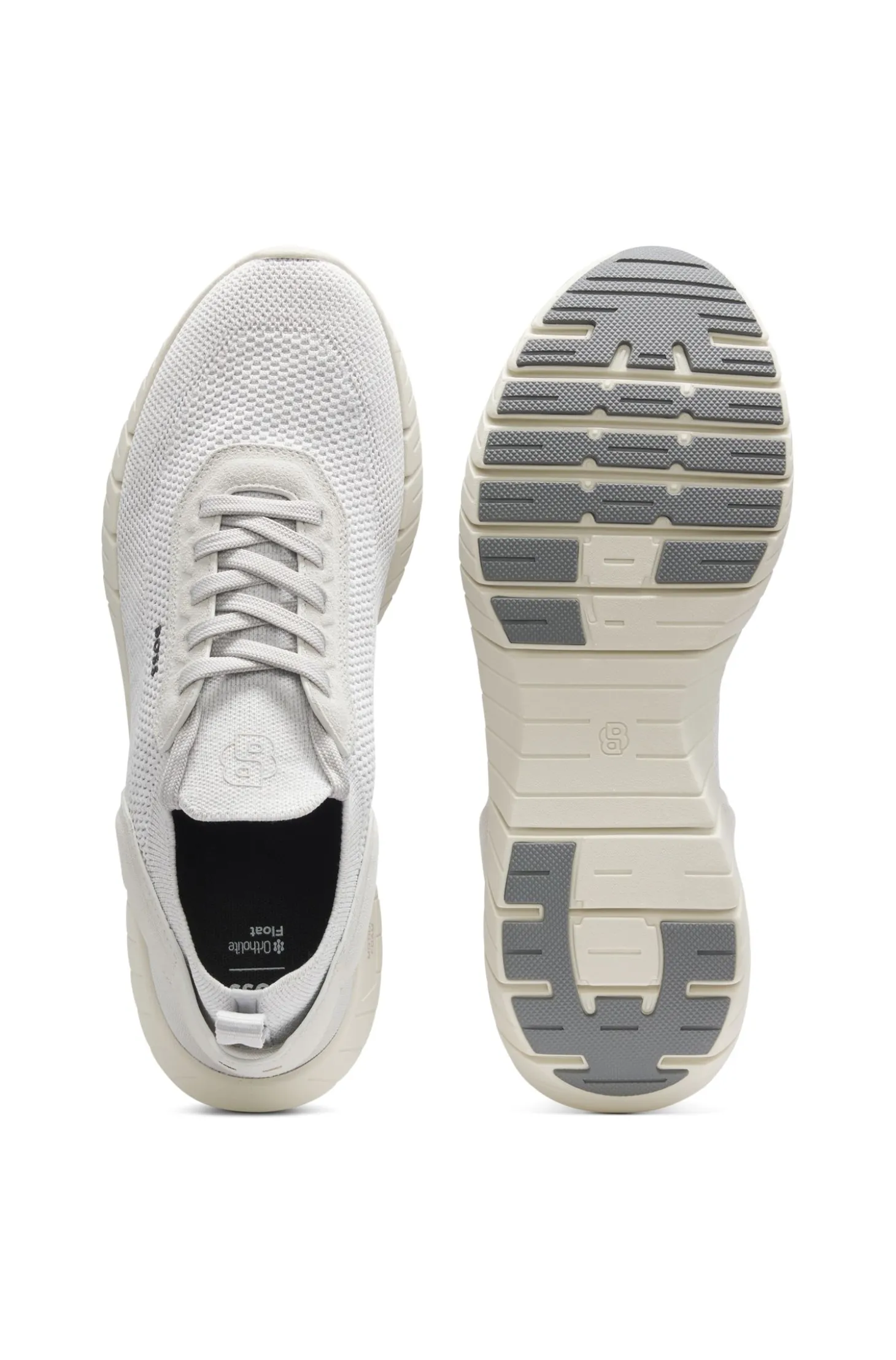 BOSS-MOTION Sneakers aus Strick mit Leder-Details
