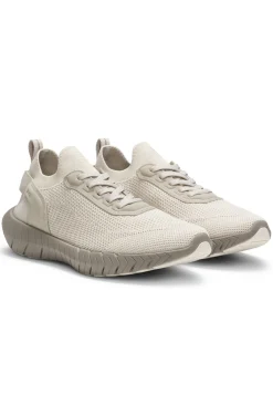 BOSS-MOTION Sneakers aus Strick mit Leder-Details