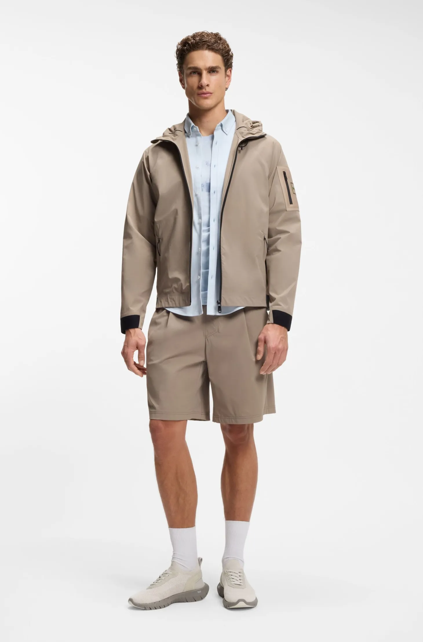 BOSS-MOTION Sneakers aus Strick mit Leder-Details