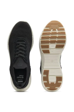 BOSS-MOTION Sneakers aus Strick mit Leder-Details