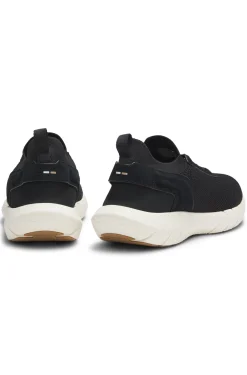 BOSS-MOTION Sneakers aus Strick mit Leder-Details
