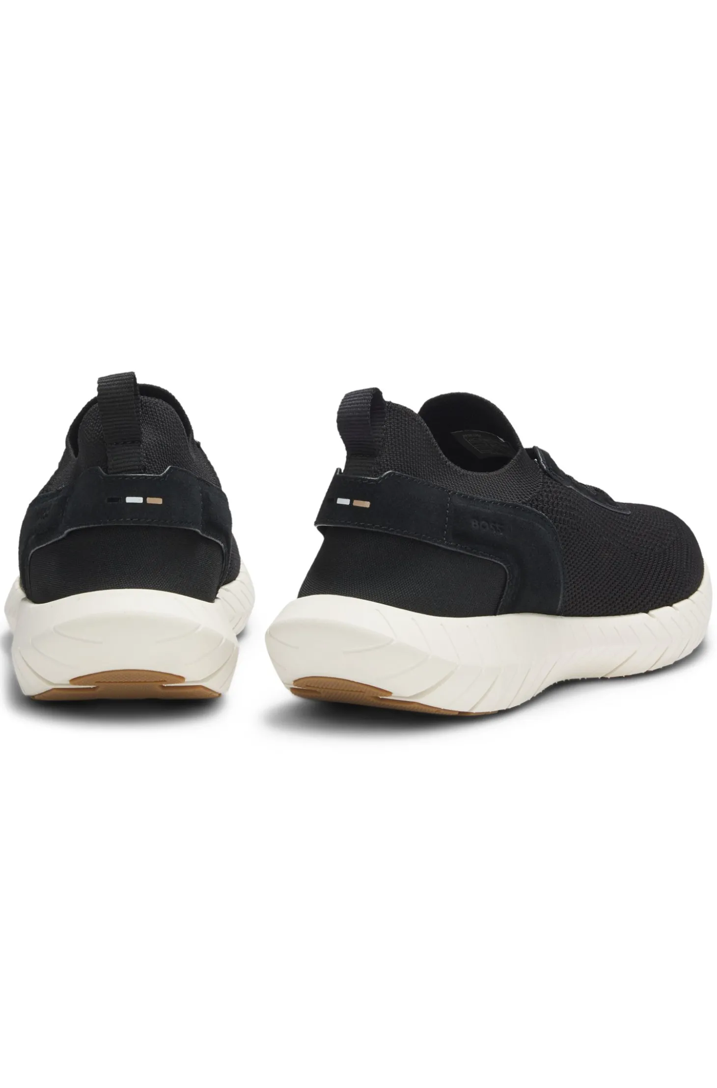 BOSS-MOTION Sneakers aus Strick mit Leder-Details