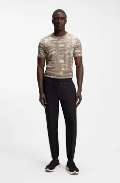 BOSS-MOTION Sneakers aus Strick mit Leder-Details