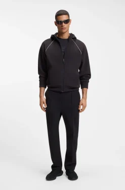 BOSS-MOTION Sneakers aus Strick mit Leder-Details