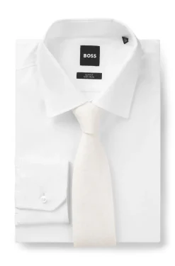 BOSS ONE Krawatte aus Leinen-Seiden-Mix mit Jacquard-Struktur