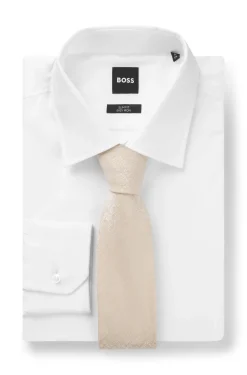 BOSS ONE Krawatte aus Leinen-Seiden-Mix mit Jacquard-Struktur