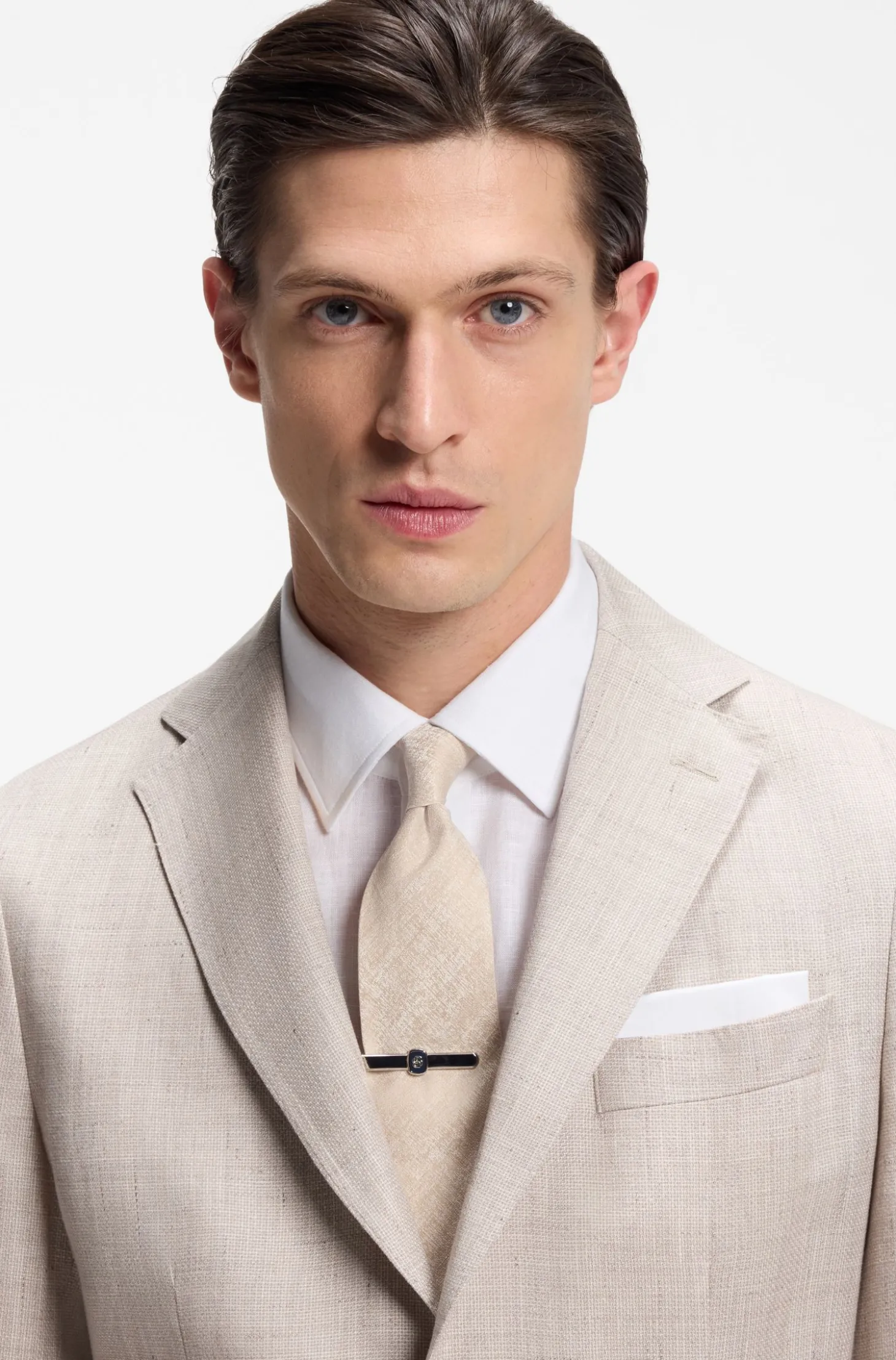 BOSS ONE Krawatte aus Leinen-Seiden-Mix mit Jacquard-Struktur