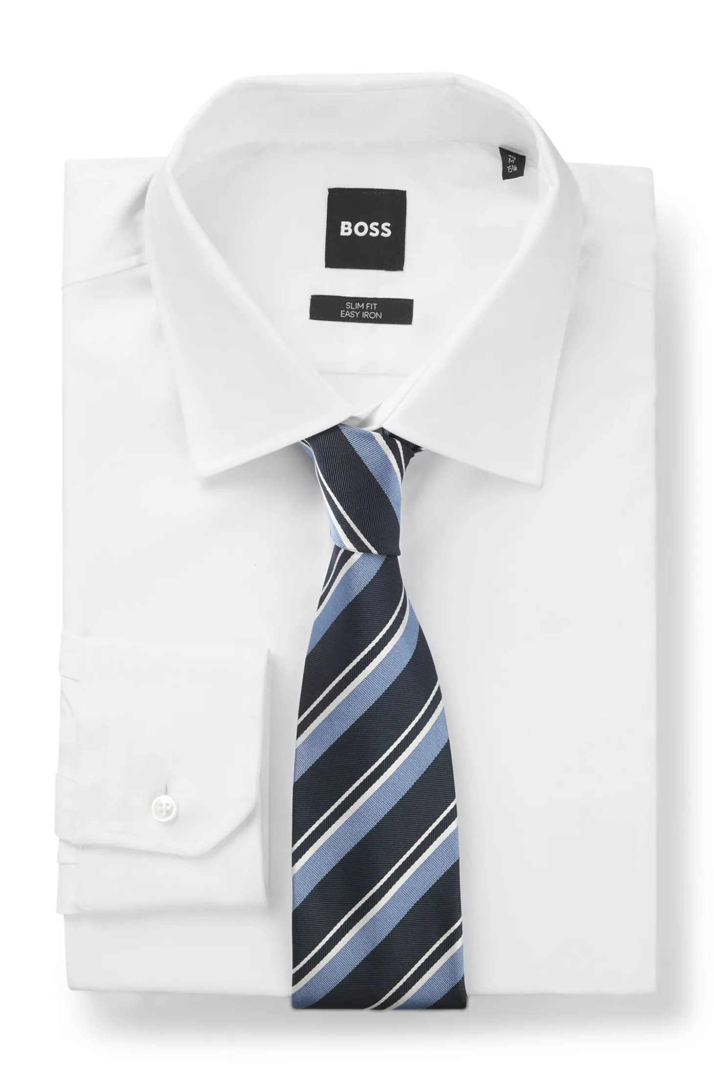 BOSS ONE Krawatte aus Seide mit diagonalen Streifen