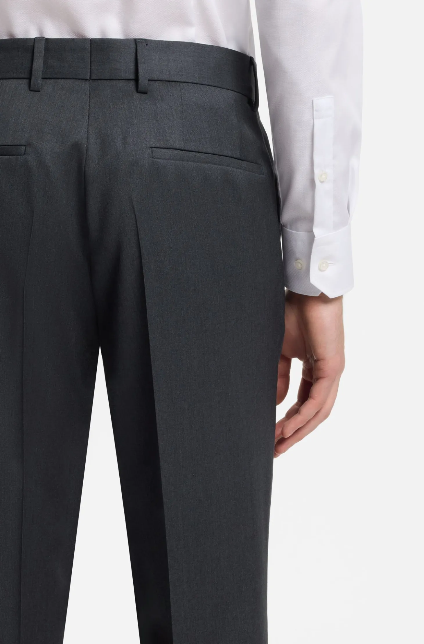 BOSS ONE Regular-Fit Hose aus Schurwoll-Serge