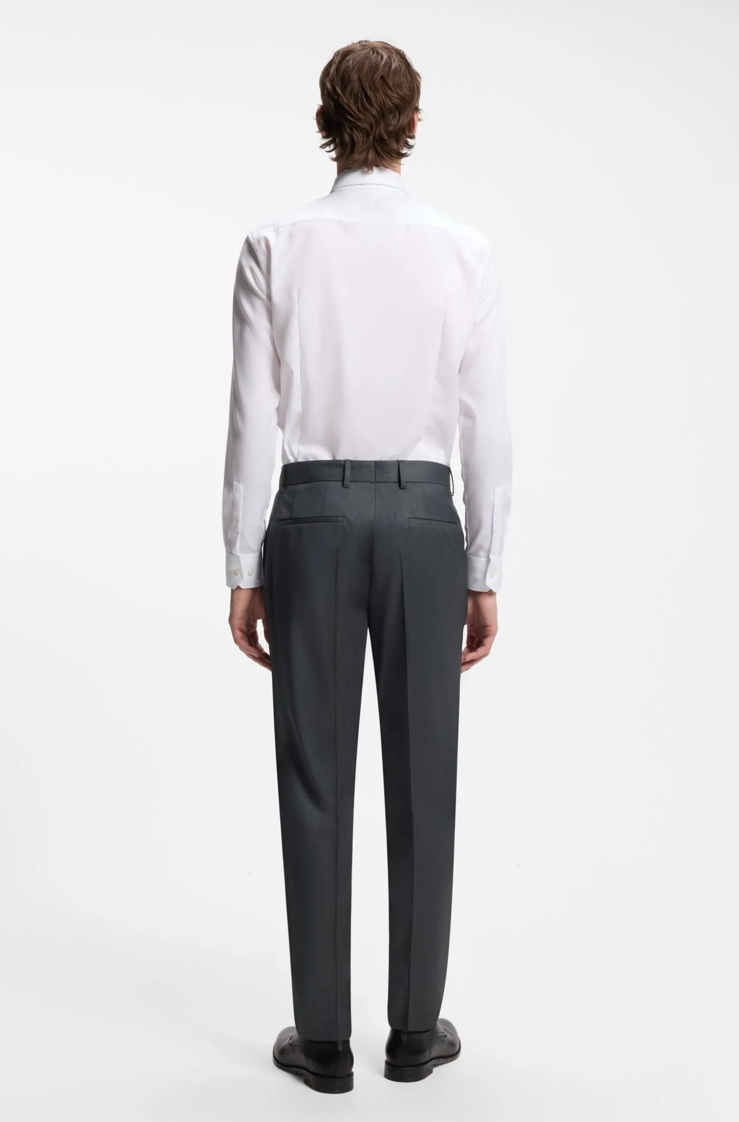 BOSS ONE Regular-Fit Hose aus Schurwoll-Serge