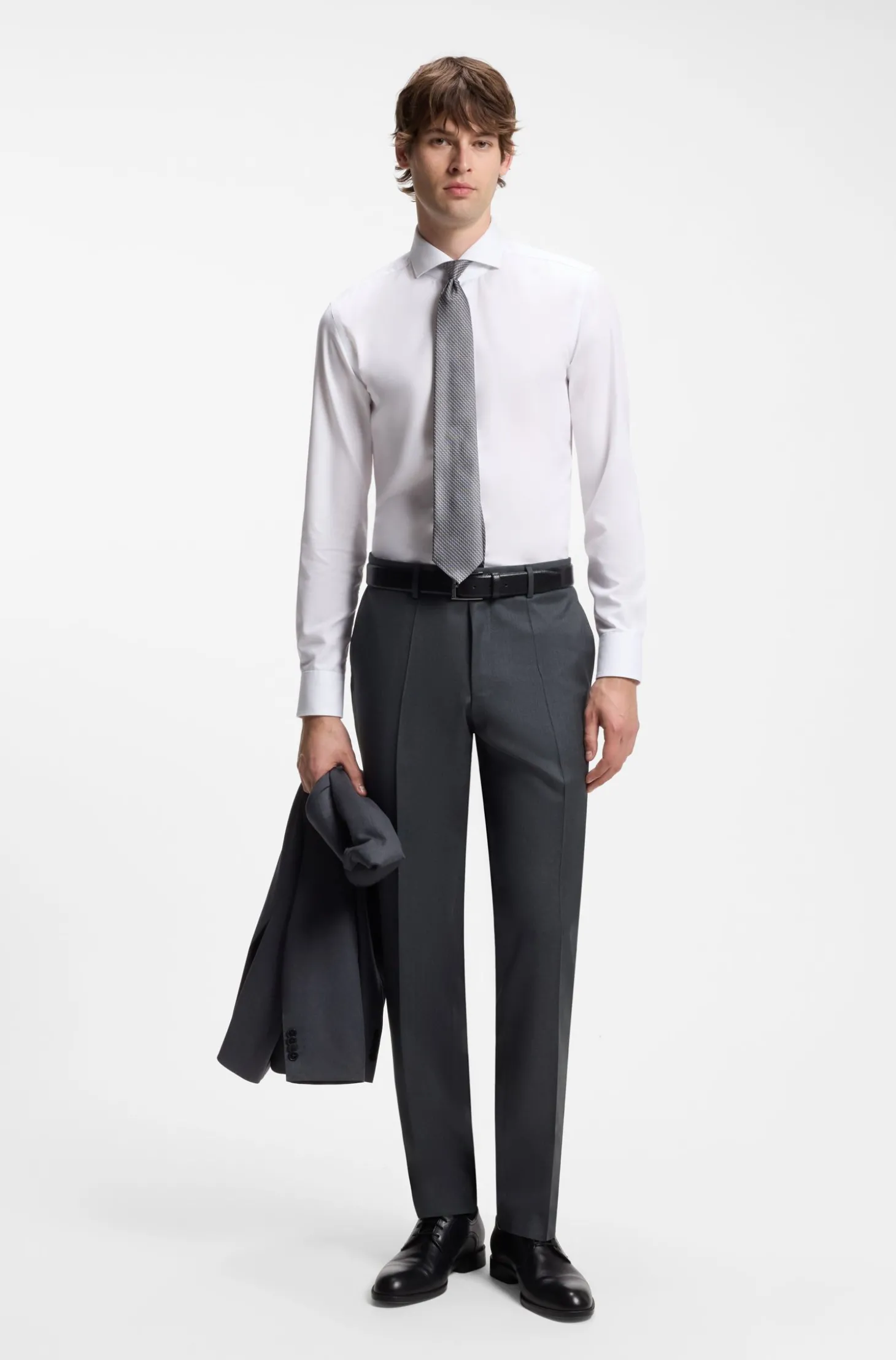 BOSS ONE Regular-Fit Hose aus Schurwoll-Serge