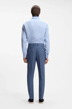 BOSS ONE Slim-Fit Anzughose aus Wolle, Seide und Leinen