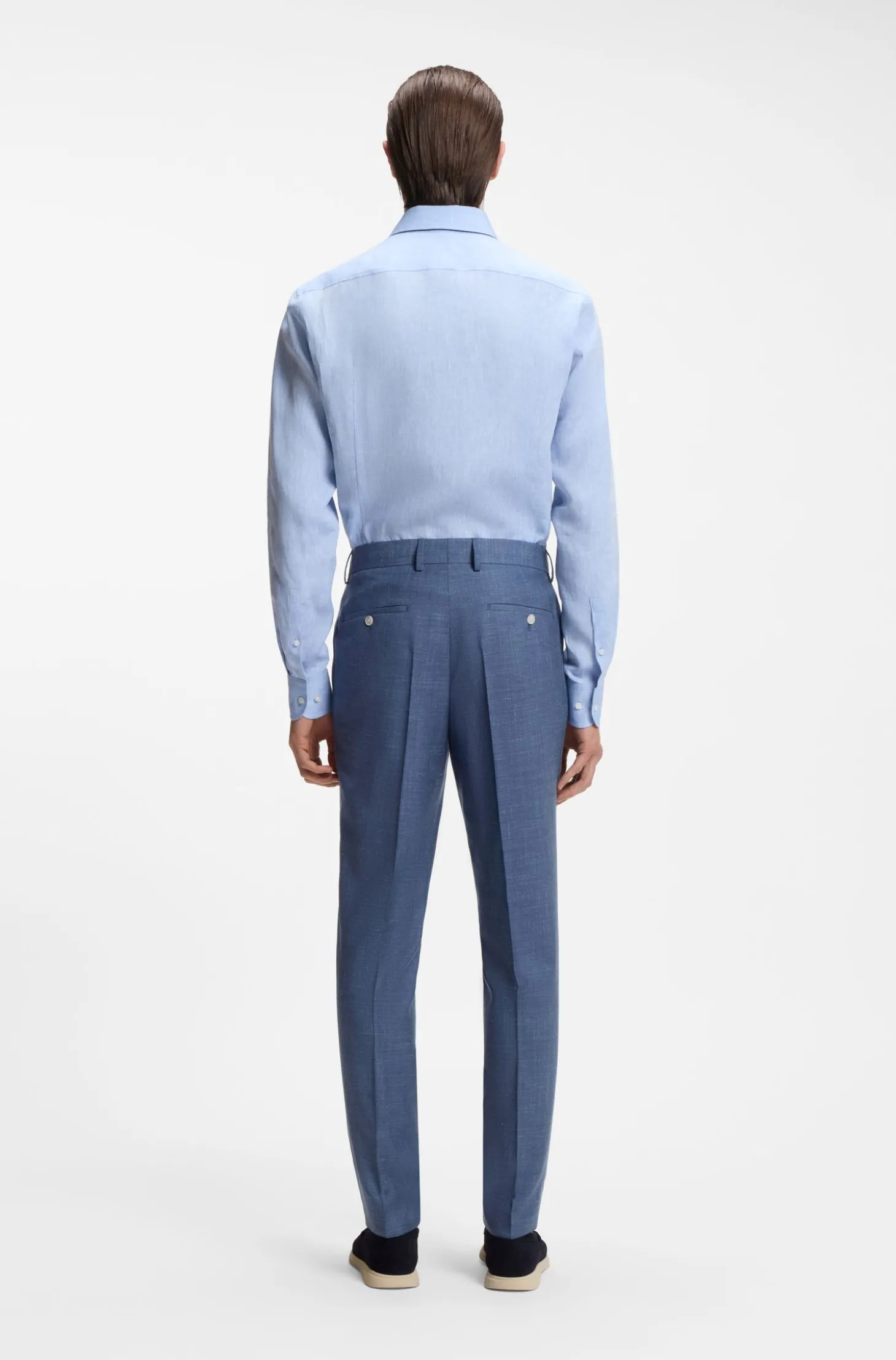 BOSS ONE Slim-Fit Anzughose aus Wolle, Seide und Leinen