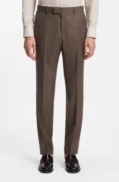 BOSS ONE Slim-Fit Anzughose aus Wolle, Seide und Leinen