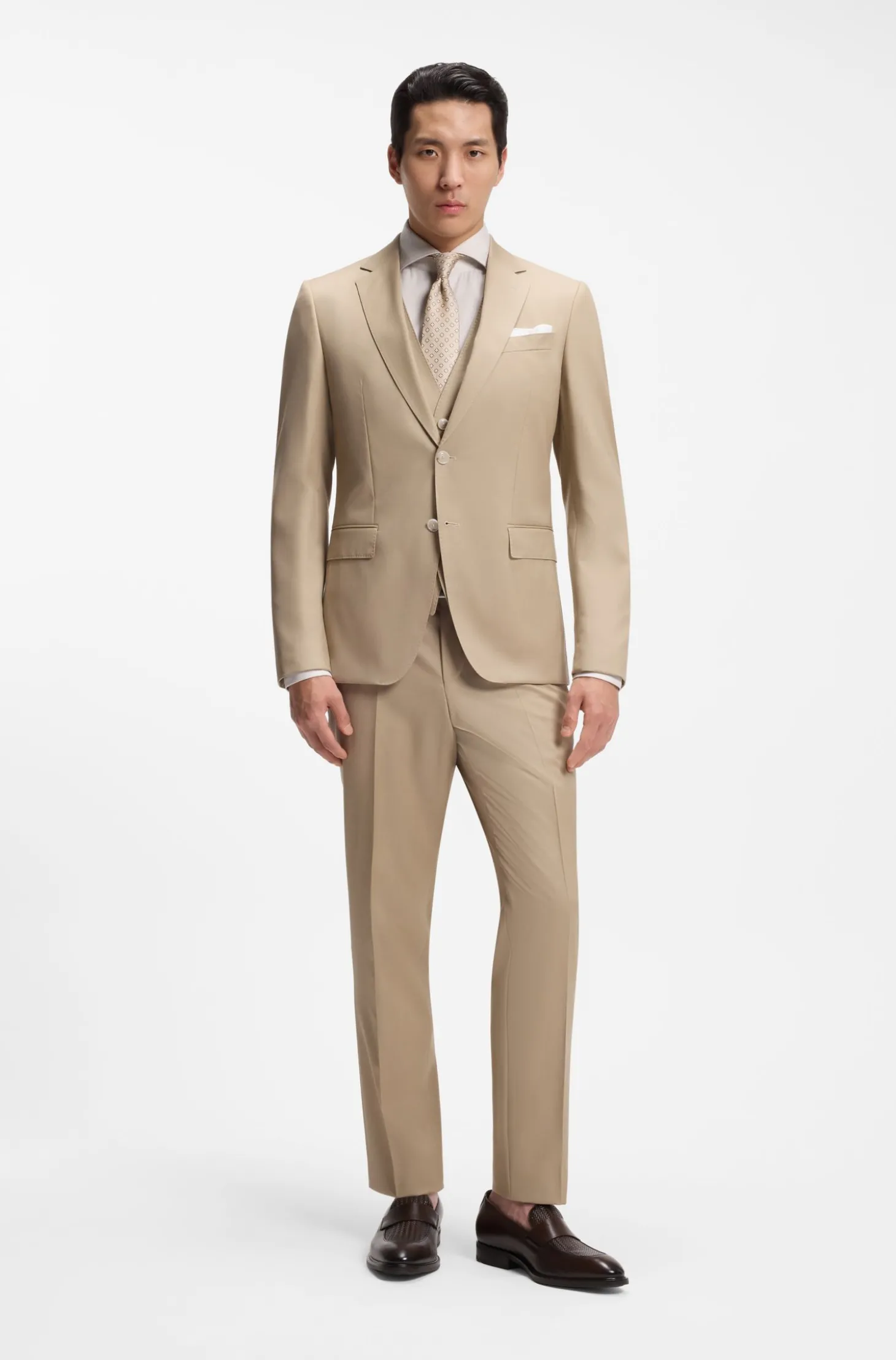 BOSS ONE Slim-Fit Hemd aus strukturiertem Baumwoll-Mix