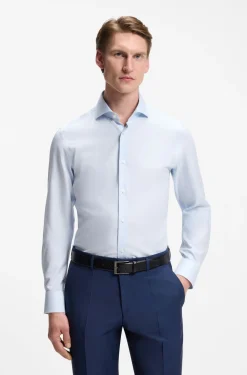 BOSS ONE Slim-Fit Hemd aus strukturiertem Baumwoll-Mix