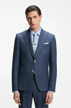 BOSS ONE Slim-Fit Sakko aus Wolle, Seide und Leinen