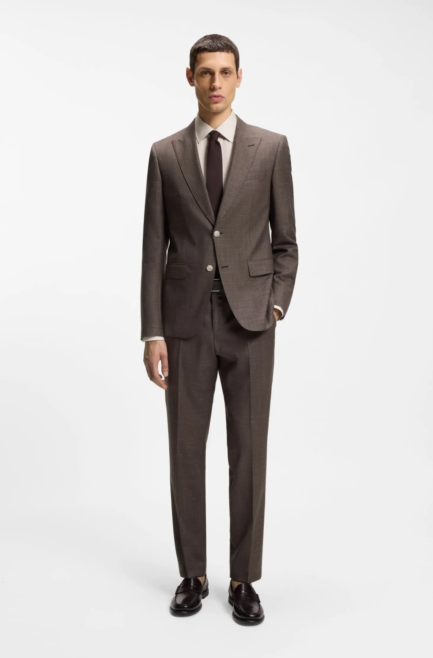 BOSS ONE Slim-Fit Sakko aus Wolle, Seide und Leinen
