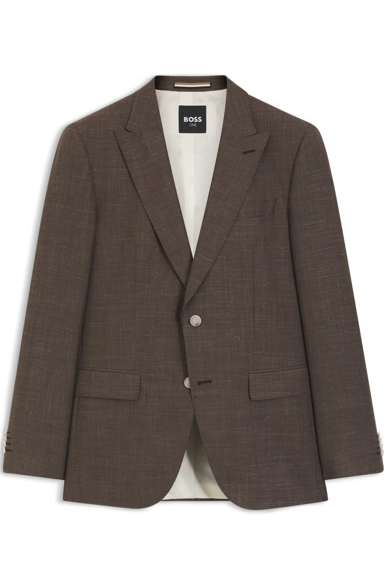 BOSS ONE Slim-Fit Sakko aus Wolle, Seide und Leinen