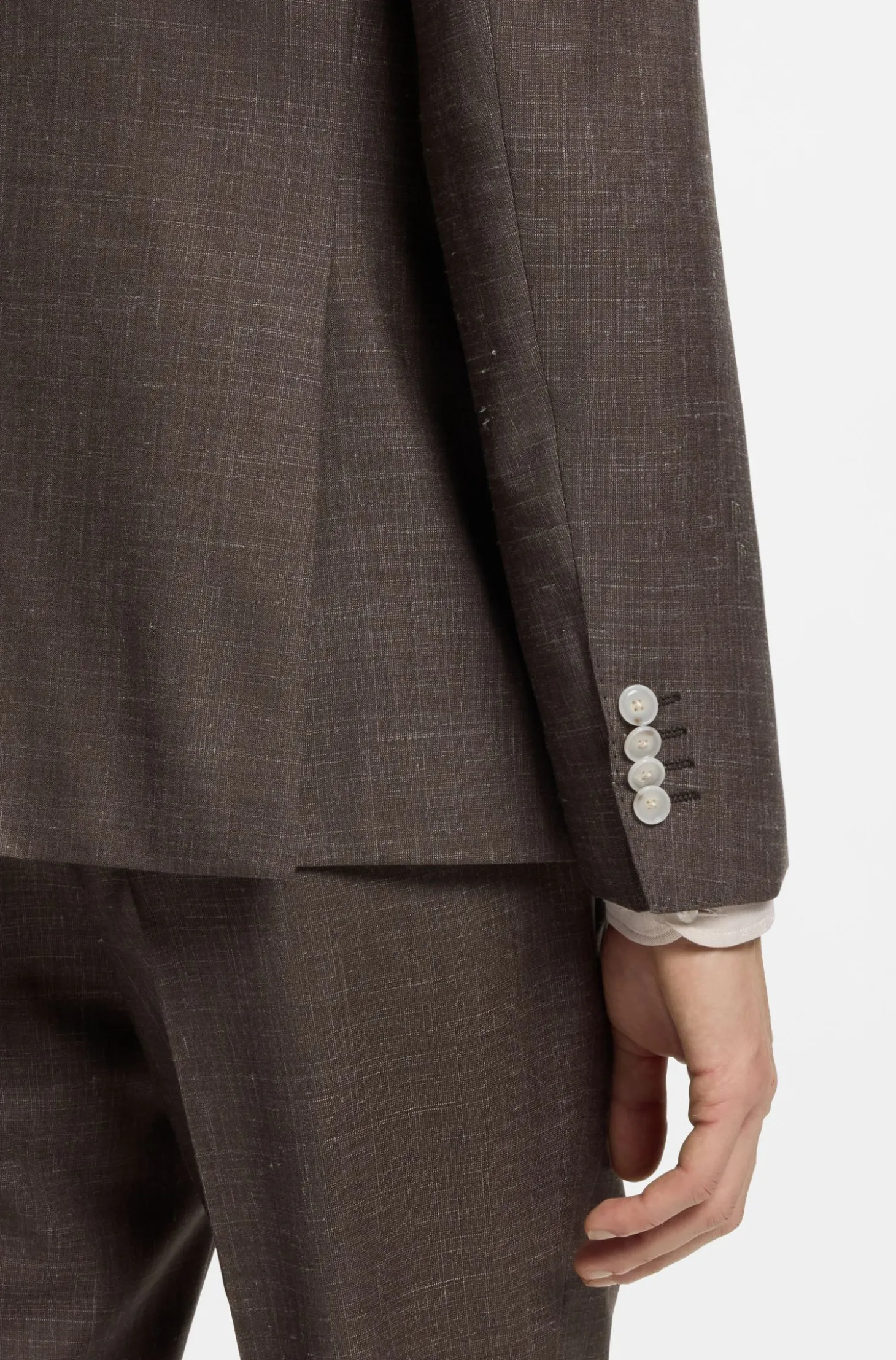 BOSS ONE Slim-Fit Sakko aus Wolle, Seide und Leinen