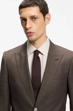 BOSS ONE Slim-Fit Sakko aus Wolle, Seide und Leinen