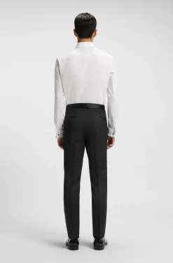 BOSS ONE Slim-Fit Smoking-Hose aus Schurwoll-Serge