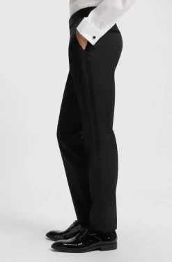 BOSS ONE Slim-Fit Smoking-Hose aus Schurwoll-Serge