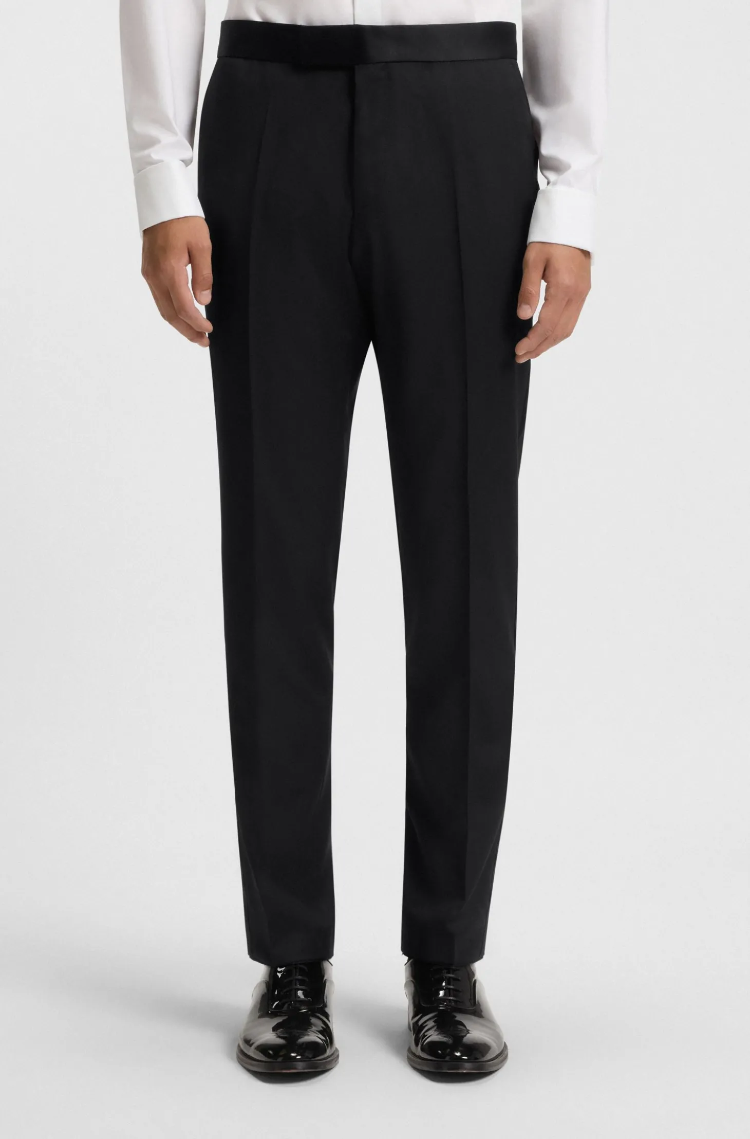 BOSS ONE Slim-Fit Smoking-Hose aus Schurwoll-Serge
