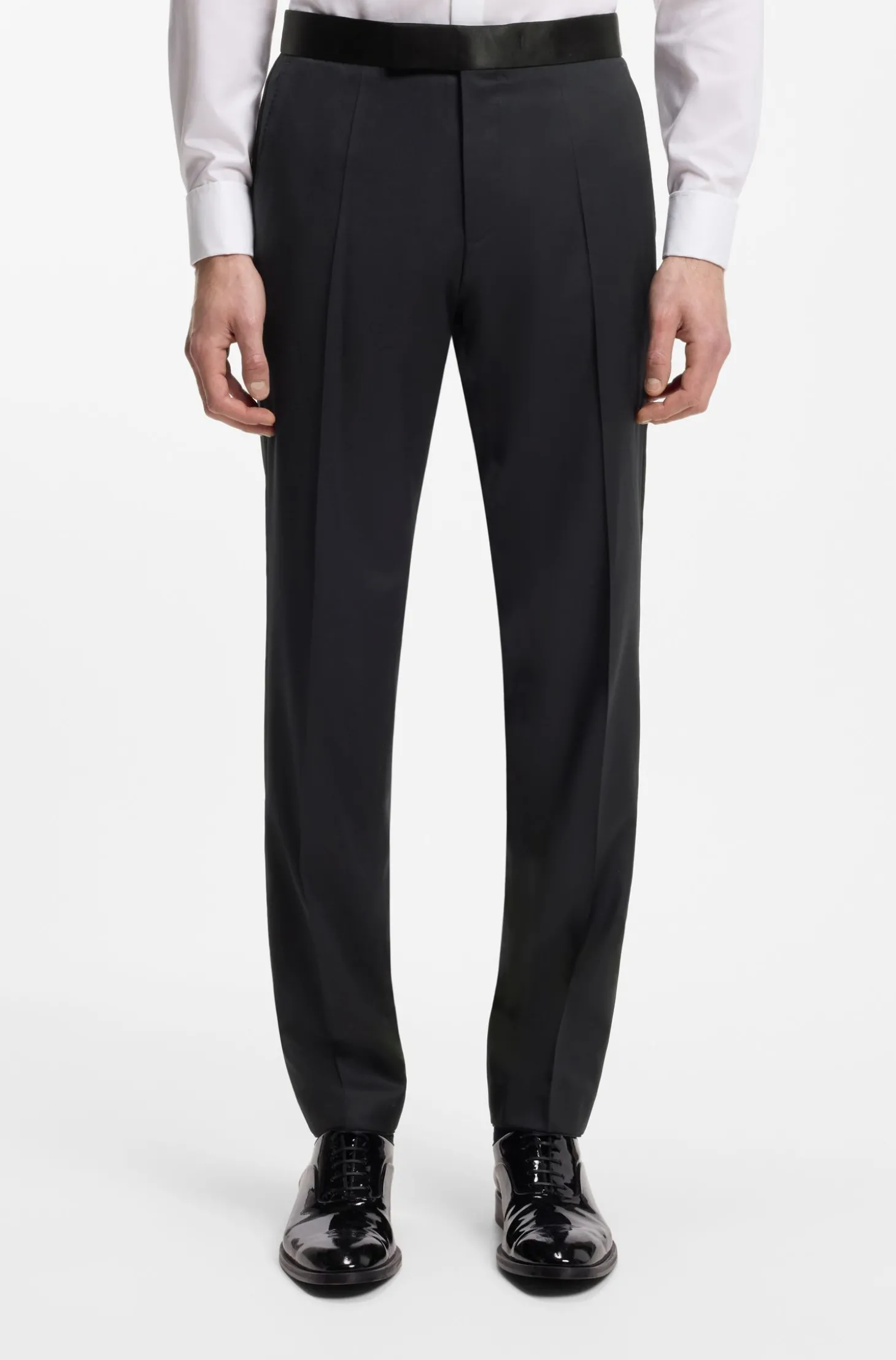 BOSS ONE Slim-Fit Smoking-Hose aus Schurwoll-Serge