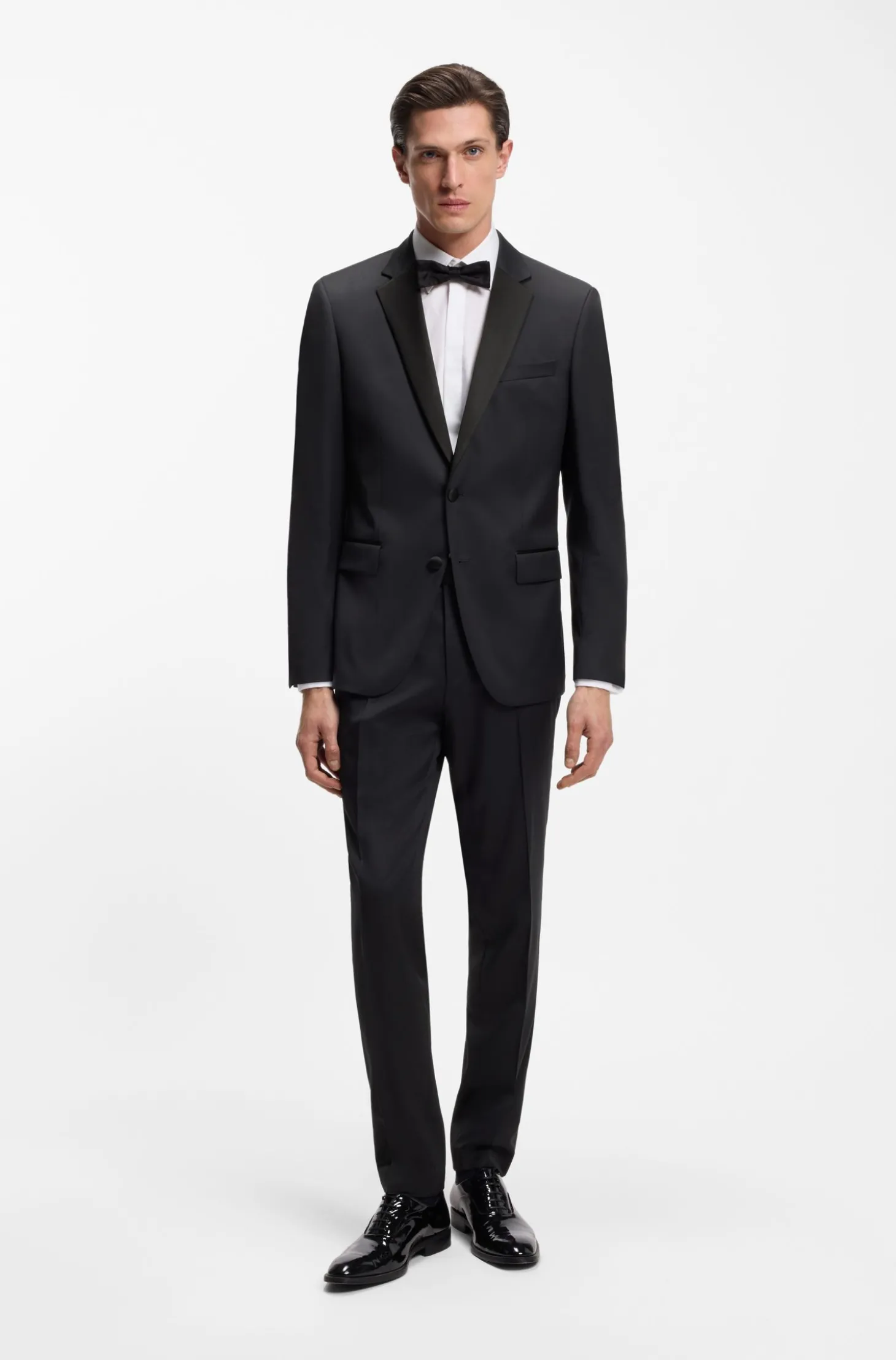 BOSS ONE Slim-Fit Smoking-Hose aus Schurwoll-Serge