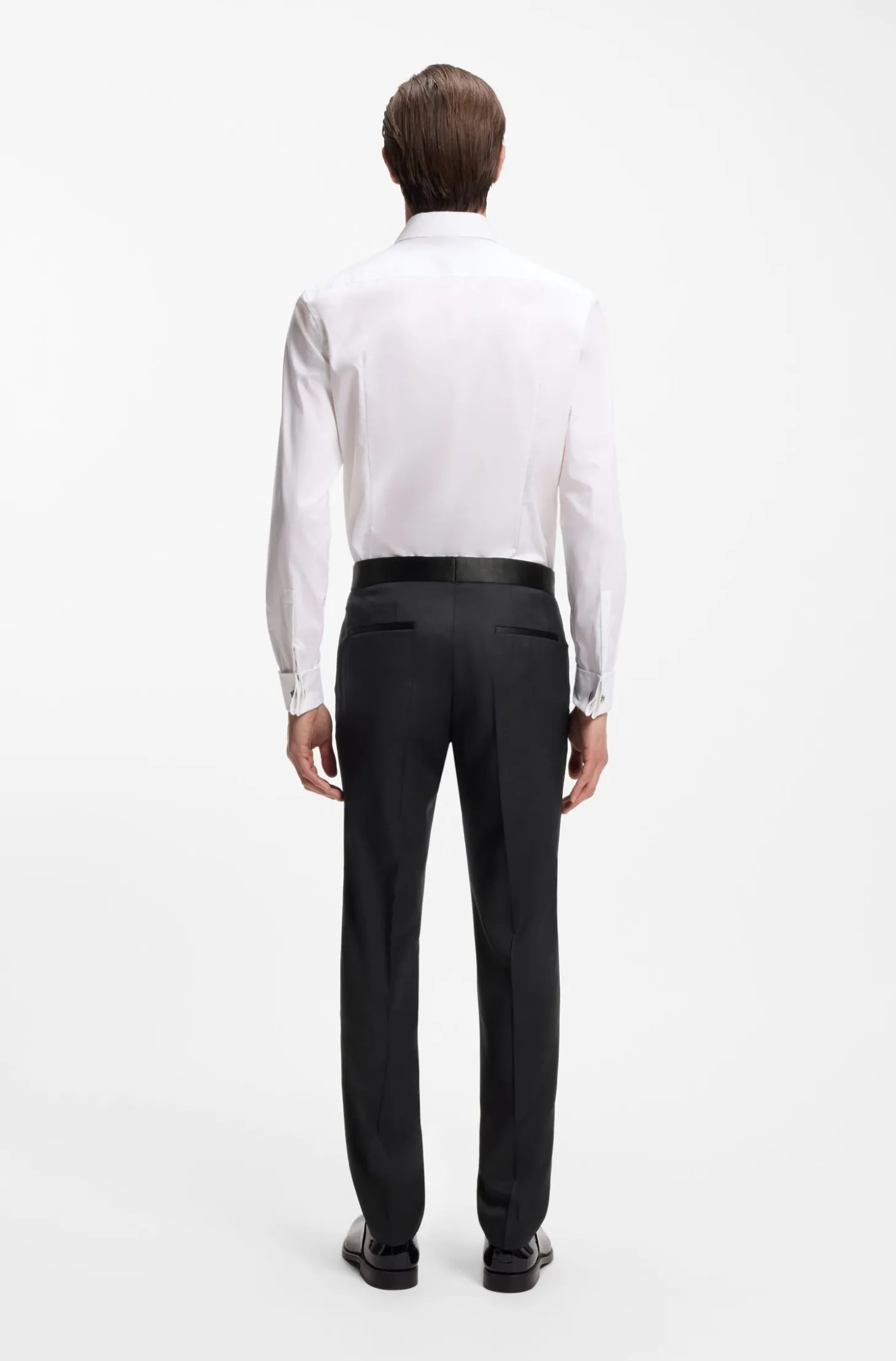 BOSS ONE Slim-Fit Smoking-Hose aus Schurwoll-Serge