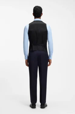 BOSS ONE Slim-Fit Weste aus Schurwoll-Serge