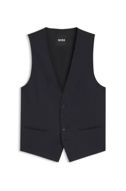 BOSS ONE Slim-Fit Weste aus Schurwoll-Serge