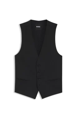BOSS ONE Slim-Fit Weste aus Schurwoll-Serge