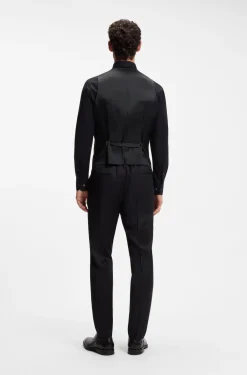 BOSS ONE Slim-Fit Weste aus Schurwoll-Serge