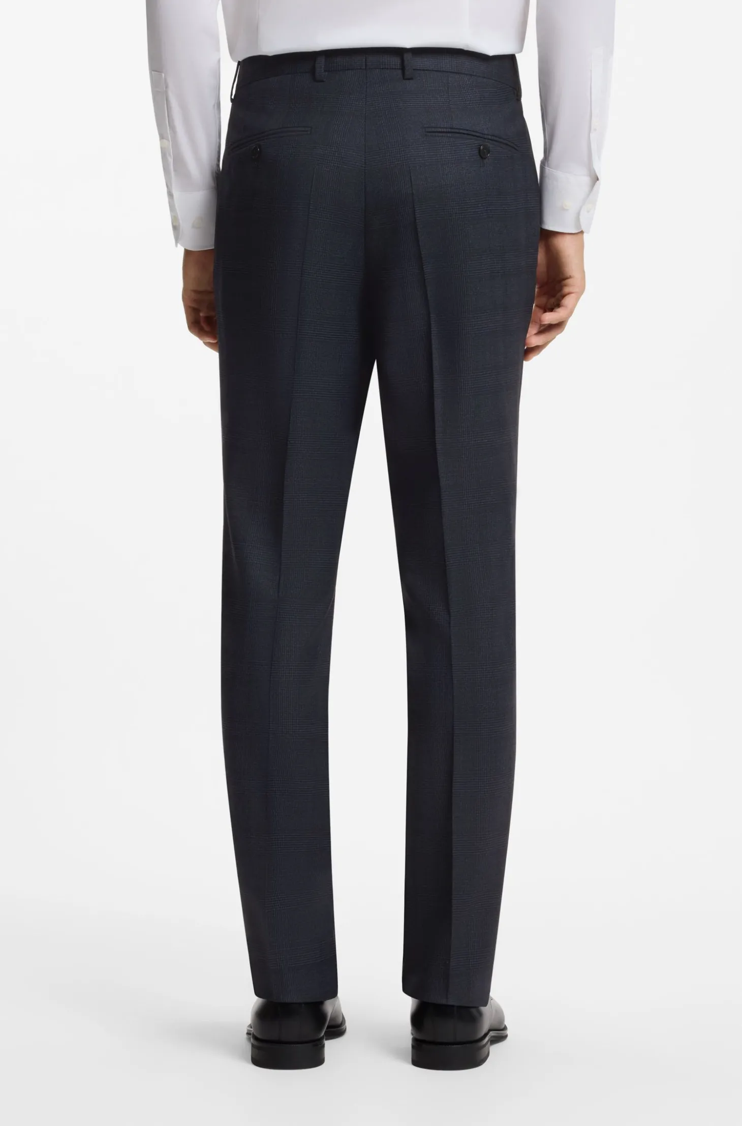 BOSS ONE Slim-Fit Zweiteiler aus karierter Schurwolle