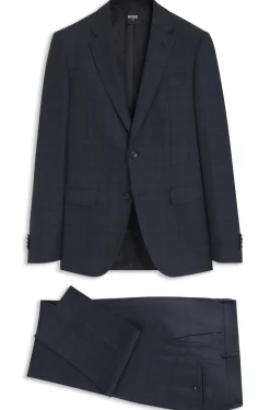 BOSS ONE Slim-Fit Zweiteiler aus karierter Schurwolle