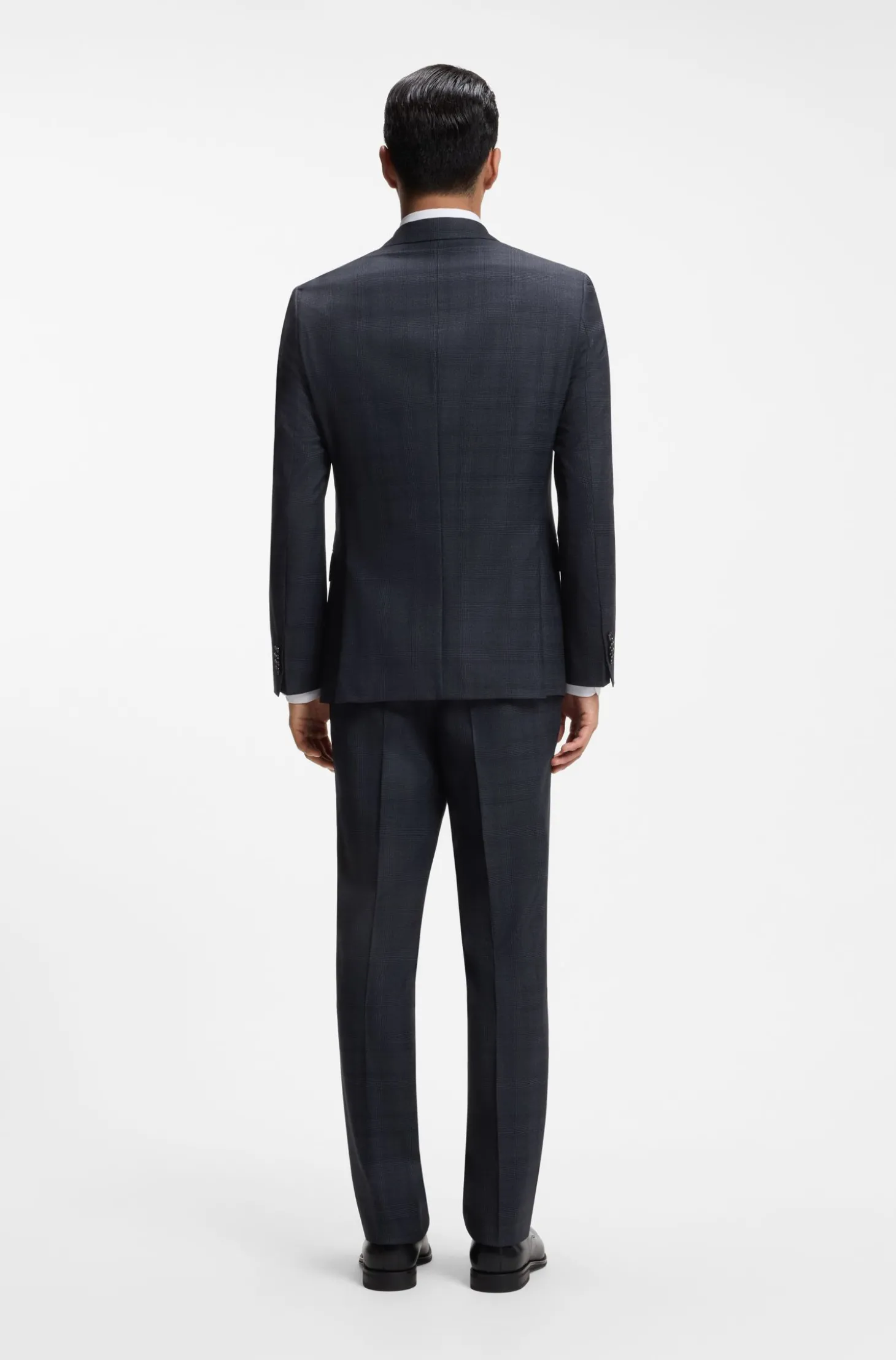 BOSS ONE Slim-Fit Zweiteiler aus karierter Schurwolle