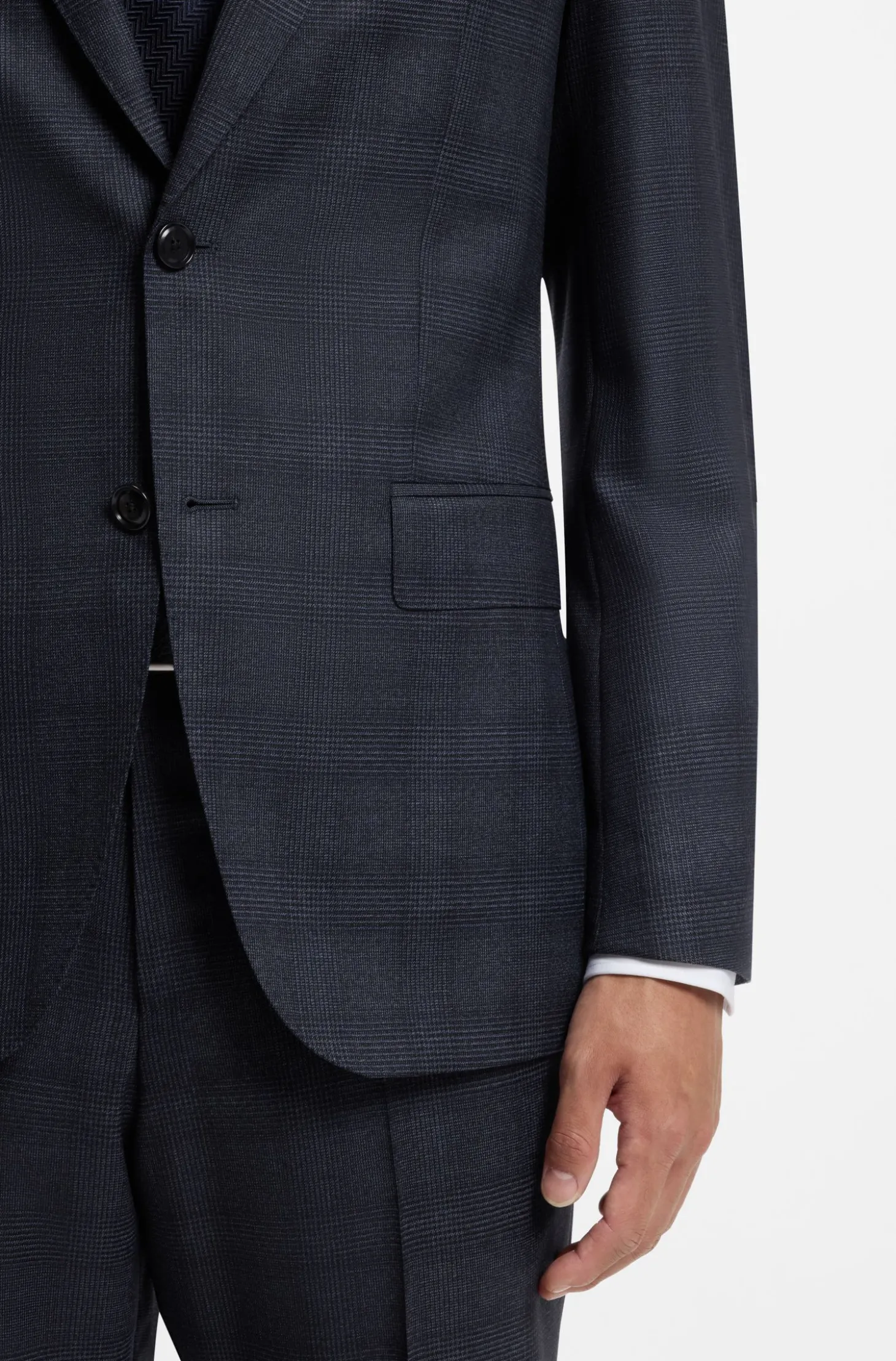 BOSS ONE Slim-Fit Zweiteiler aus karierter Schurwolle