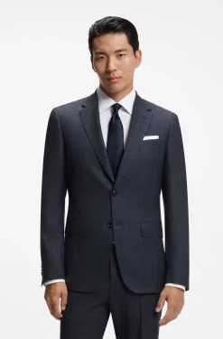 BOSS ONE Slim-Fit Zweiteiler aus karierter Schurwolle