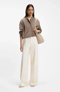 BOSS Revers Bucket Bag aus bedrucktem Veloursleder mit Gürteldetail